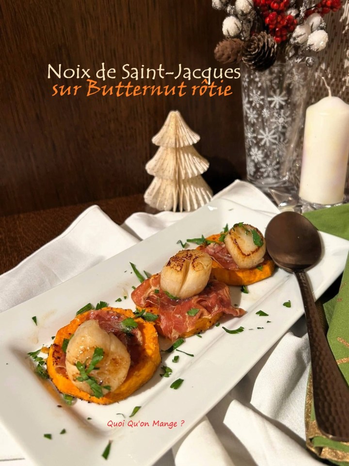 Noix de Saint-Jacques sur Butternut rôtie