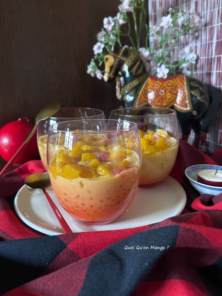 Crème de Mangue - Pulpes de Pomelo - Perles du Japon Lait de Coco