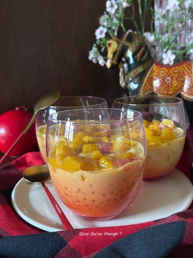 Crème de Mangue - Pulpes de Pomelo - Perles du Japon Lait de Coco