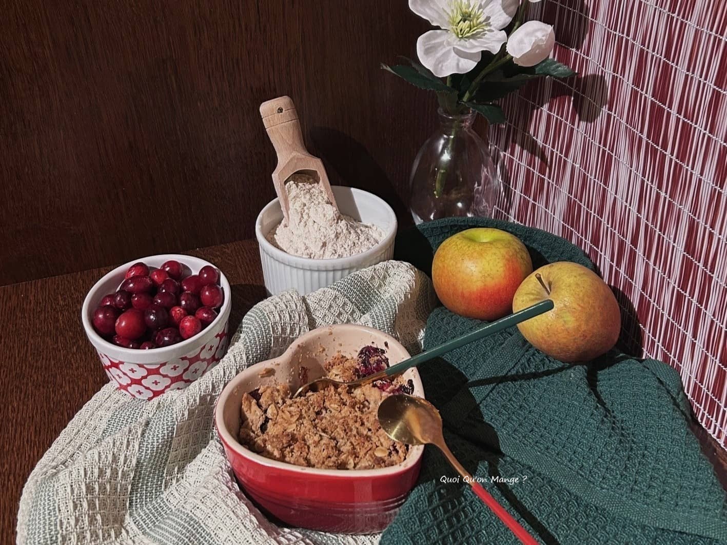 Crumble Pommes et Cranberries Fraîches au bon goût du Sarrasin 
 [un dessert gourmand de&nbsp;saison]