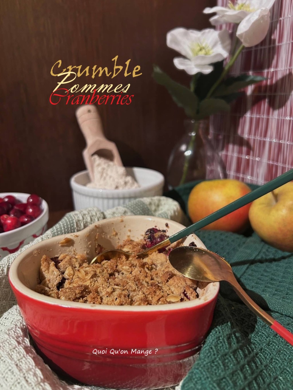 Crumble Pommes et Cranberries Fraîches au bon goût du Sarrasin 
 [un dessert gourmand de&nbsp;saison]