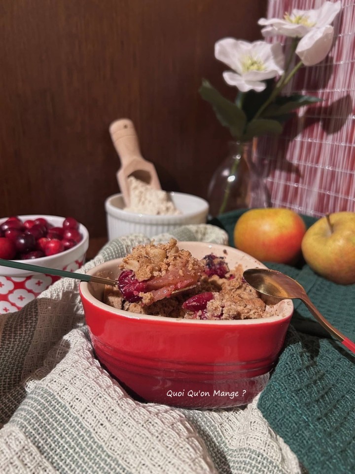 Crumble pommes & cranberries