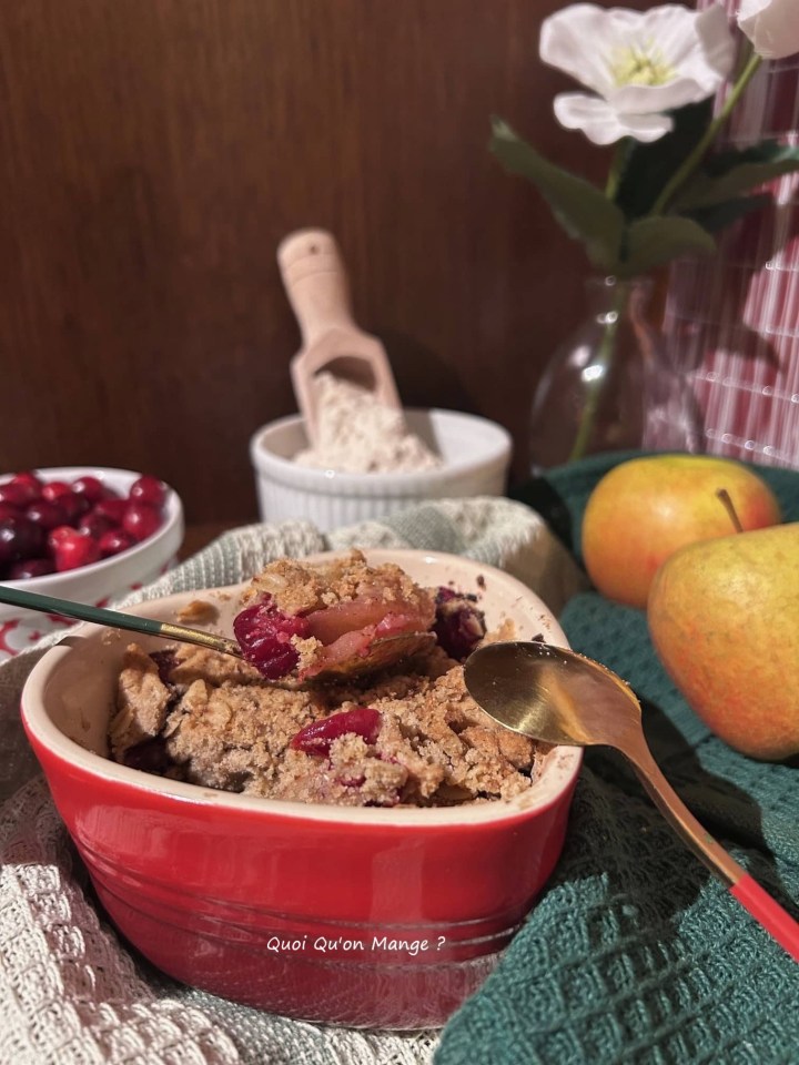 Crumble pommes & cranberries