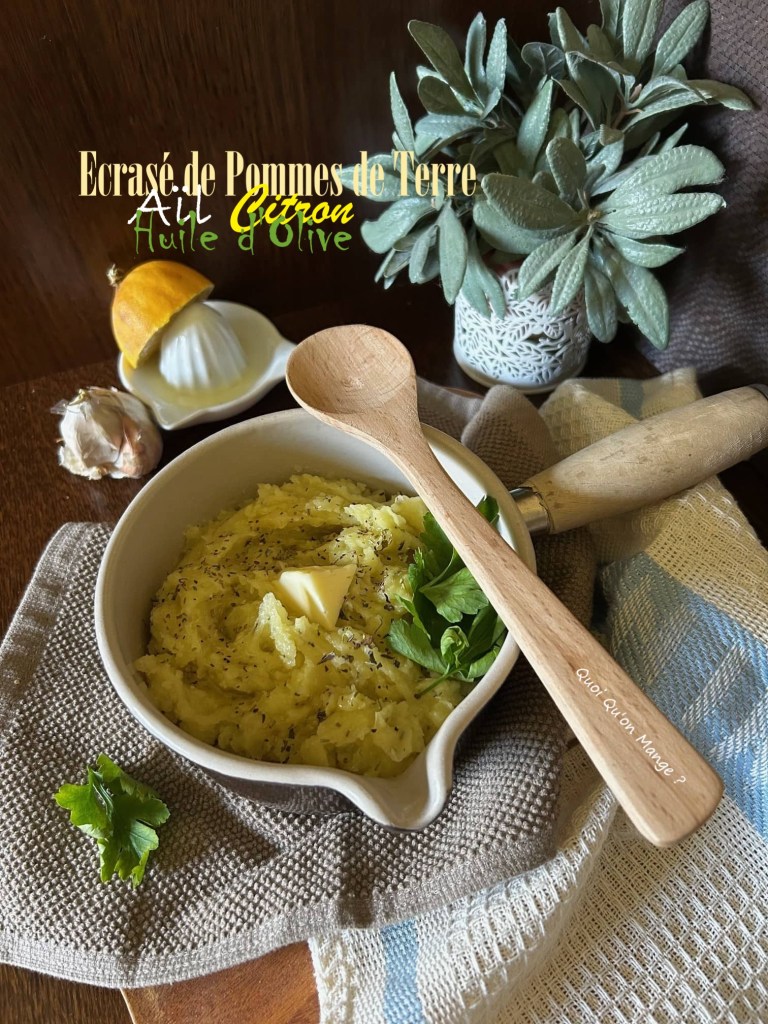 Ecrasée de Pommes de Terre Grenaille, Ail, Citron et Huile d'Olive