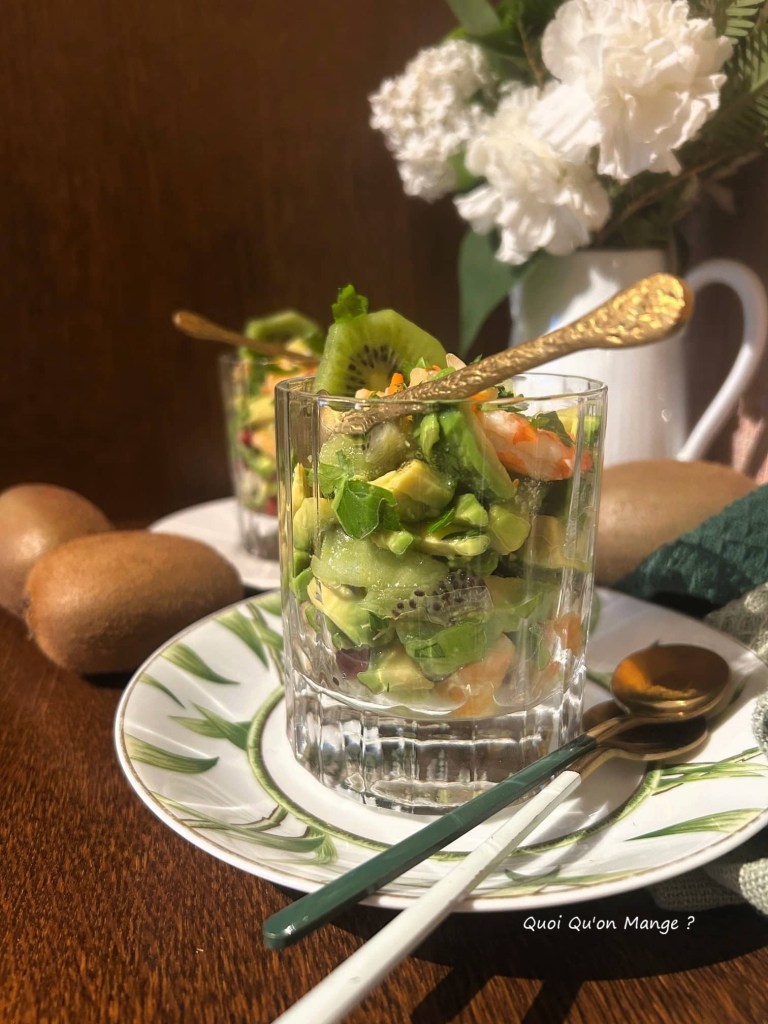 Verrines Avocat Crevettes et Kiwi
