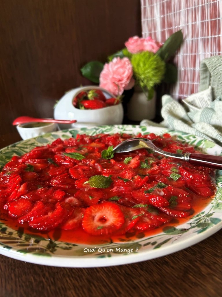 Carpaccio Fraises et Menthe, Jus d'Agrumes