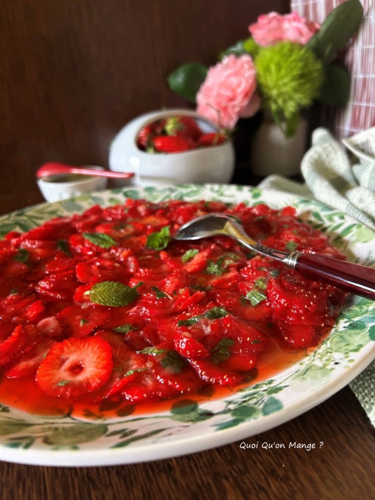 Carpaccio Fraises et Menthe, Jus d'Agrumes