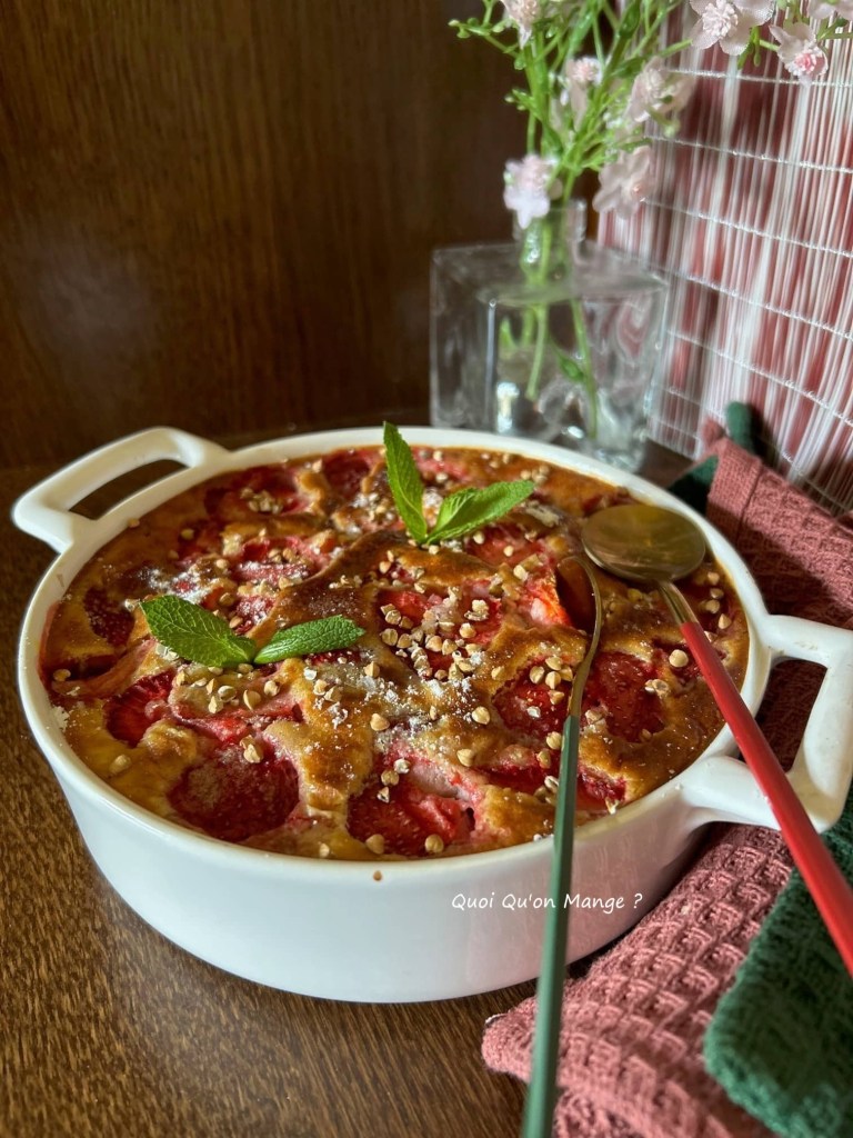 Clafoutis Fraises Rhubarbe et Vanille