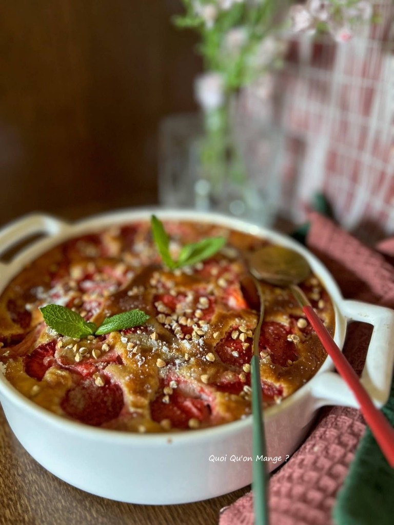 Clafoutis Fraises Rhubarbe et Vanille