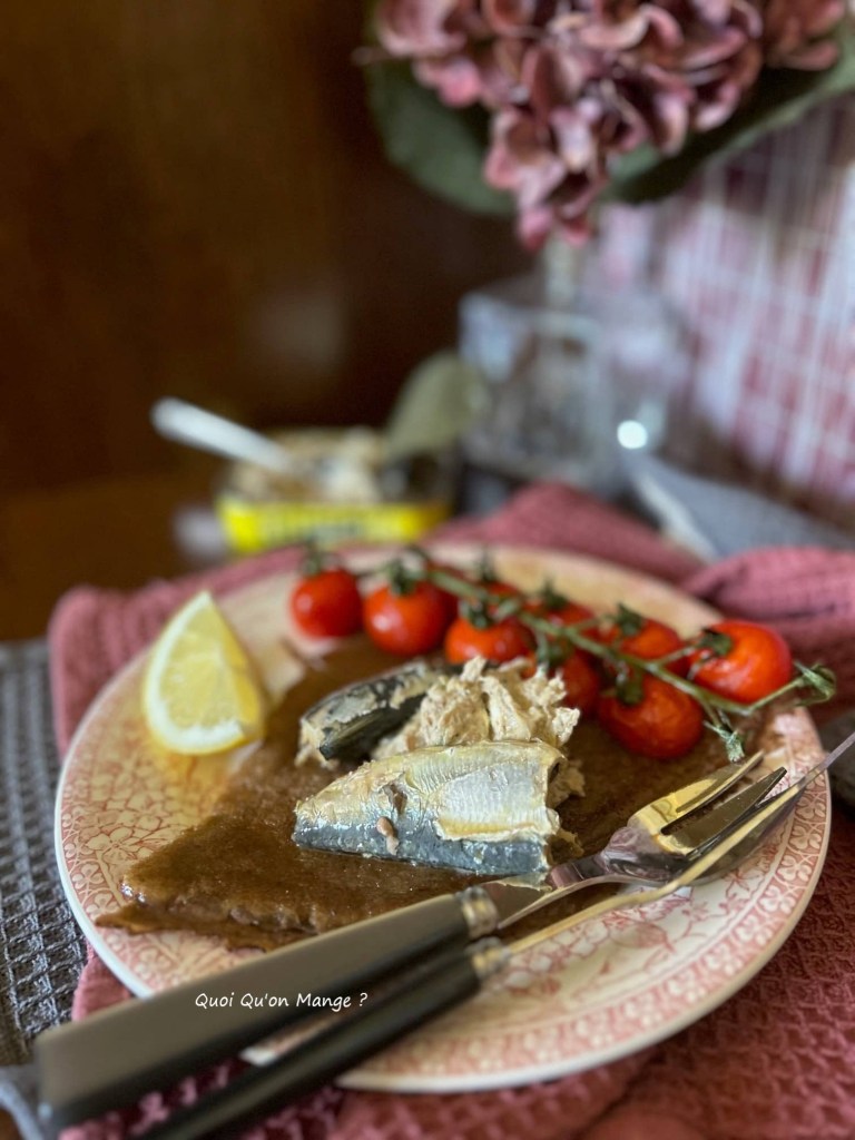 Crêpe de Sarrasin,, Crème à la Sardine, Sardines, Tomates Fraîches