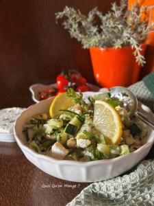 Salade de Concombre – Feta et Pois Chiches