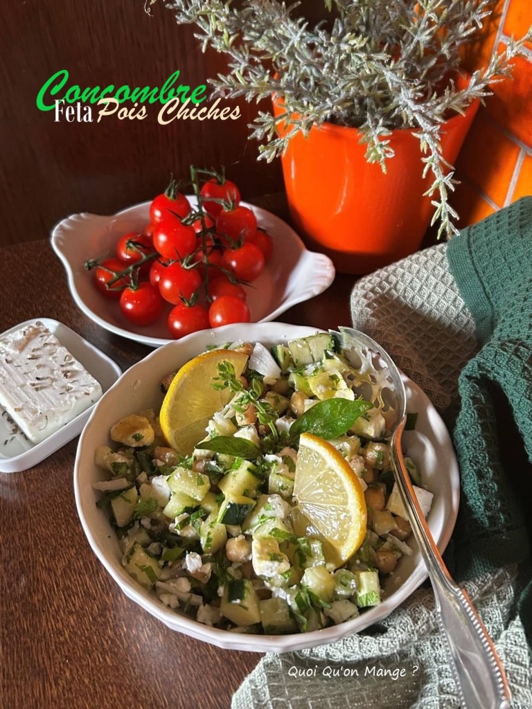 Salade Concombre - Feta et Pois Chiches