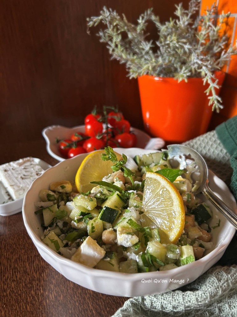 Salade Concombre - Feta et Pois Chiches