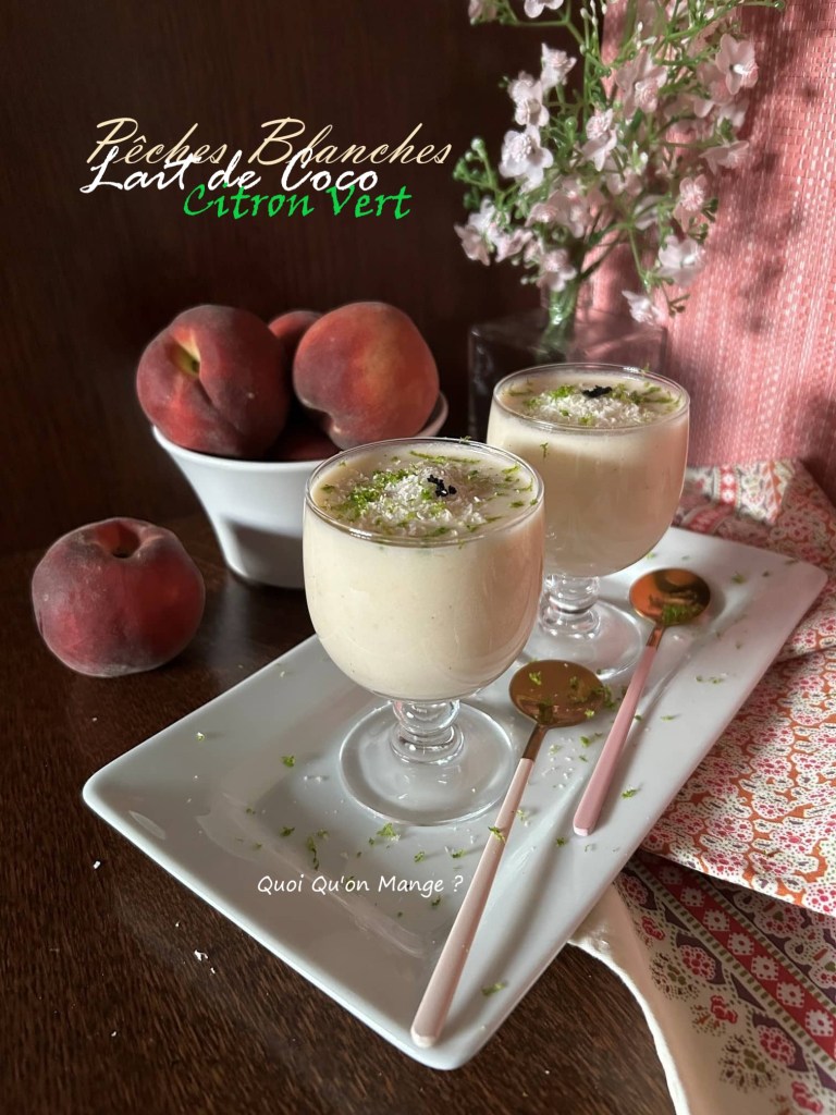 Crème Pêches Blanches - Lait de Coco  & Citron Vert