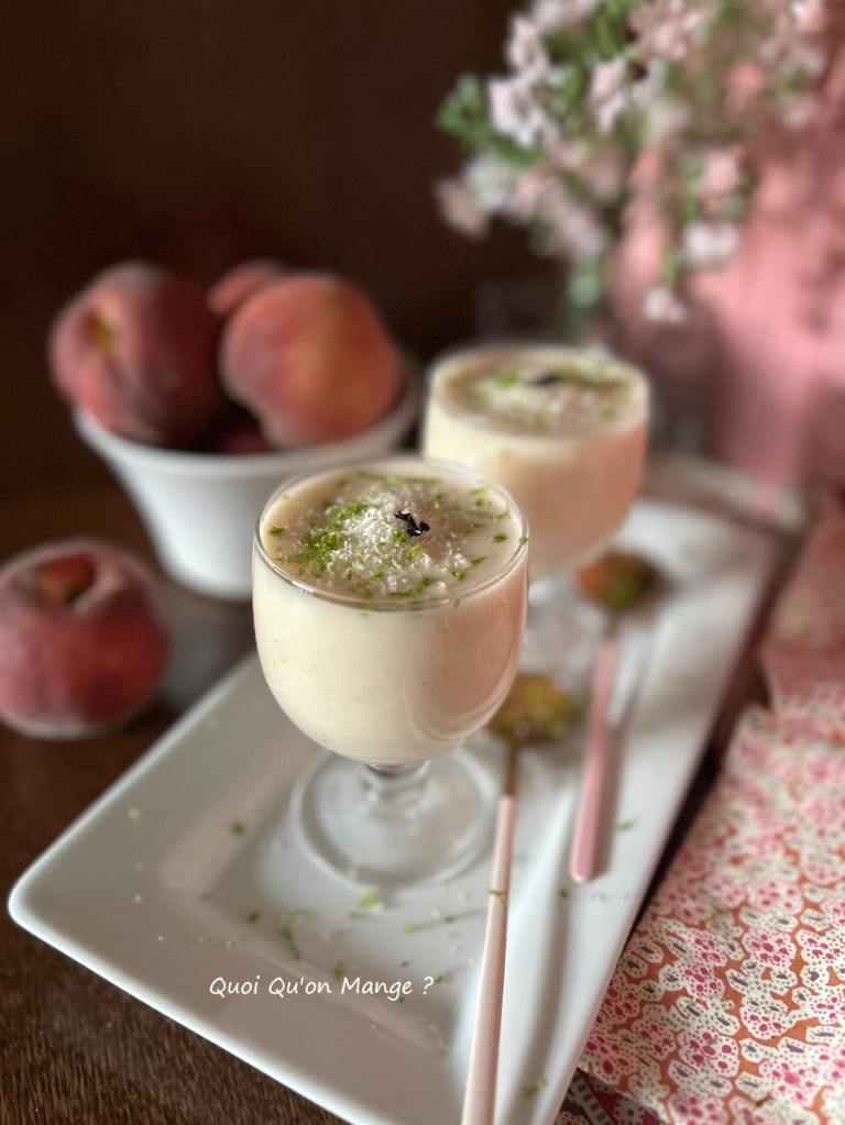 Crème Pêches Blanches - Lait de Coco  & Citron Vert