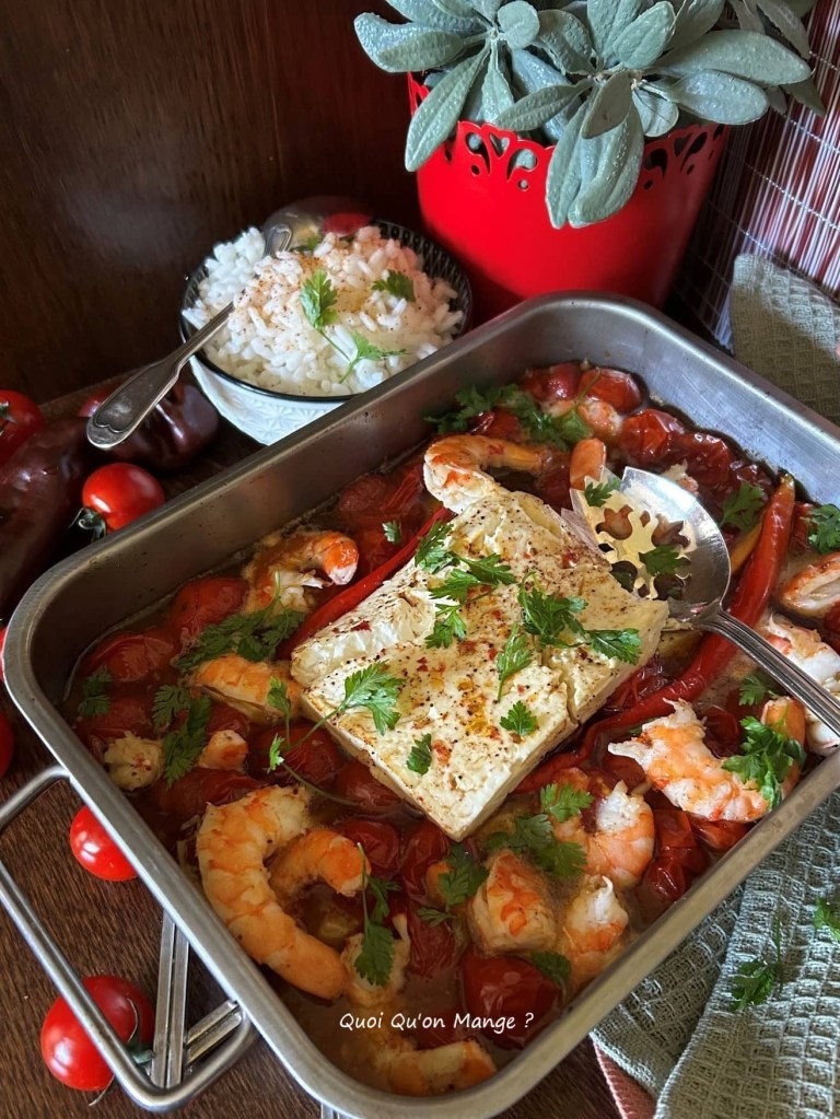 Crevettes - Tomates grillées & Feta | Recette de Y. Ottolenghi