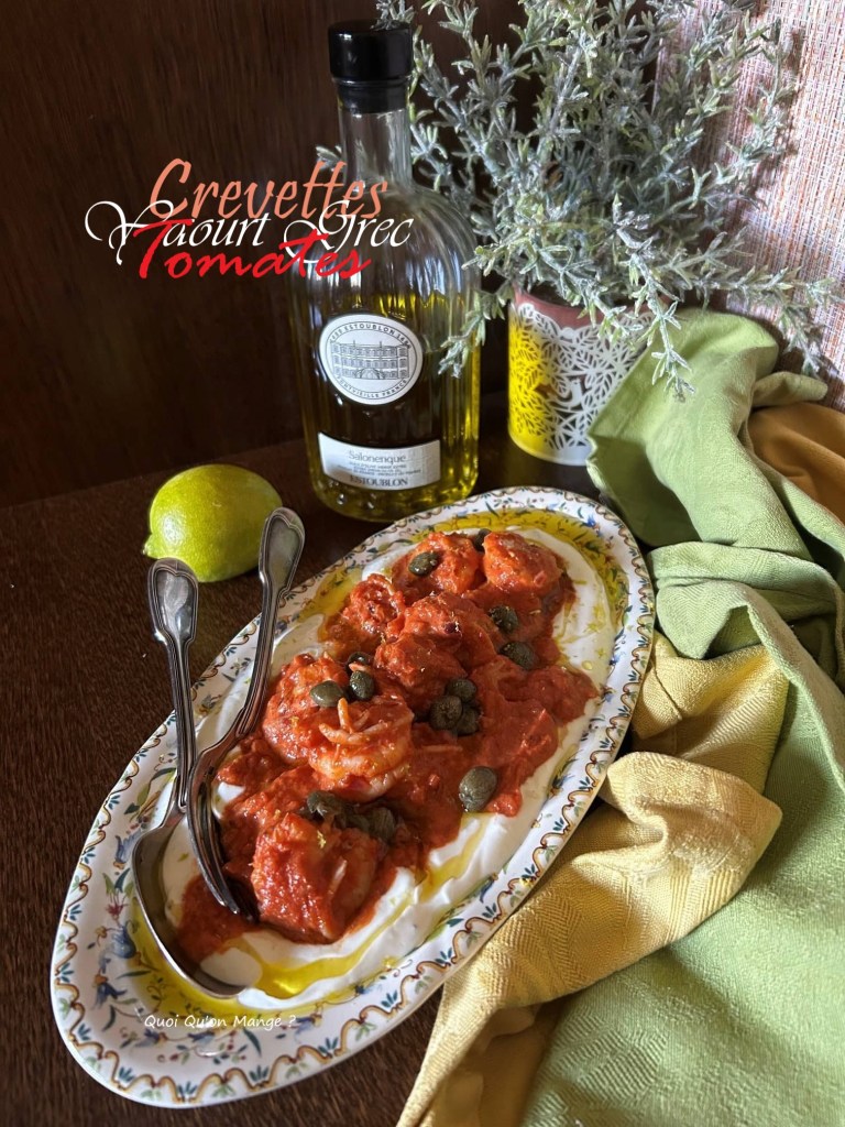 Crevettes aux Tomates sur Yaourt Grec