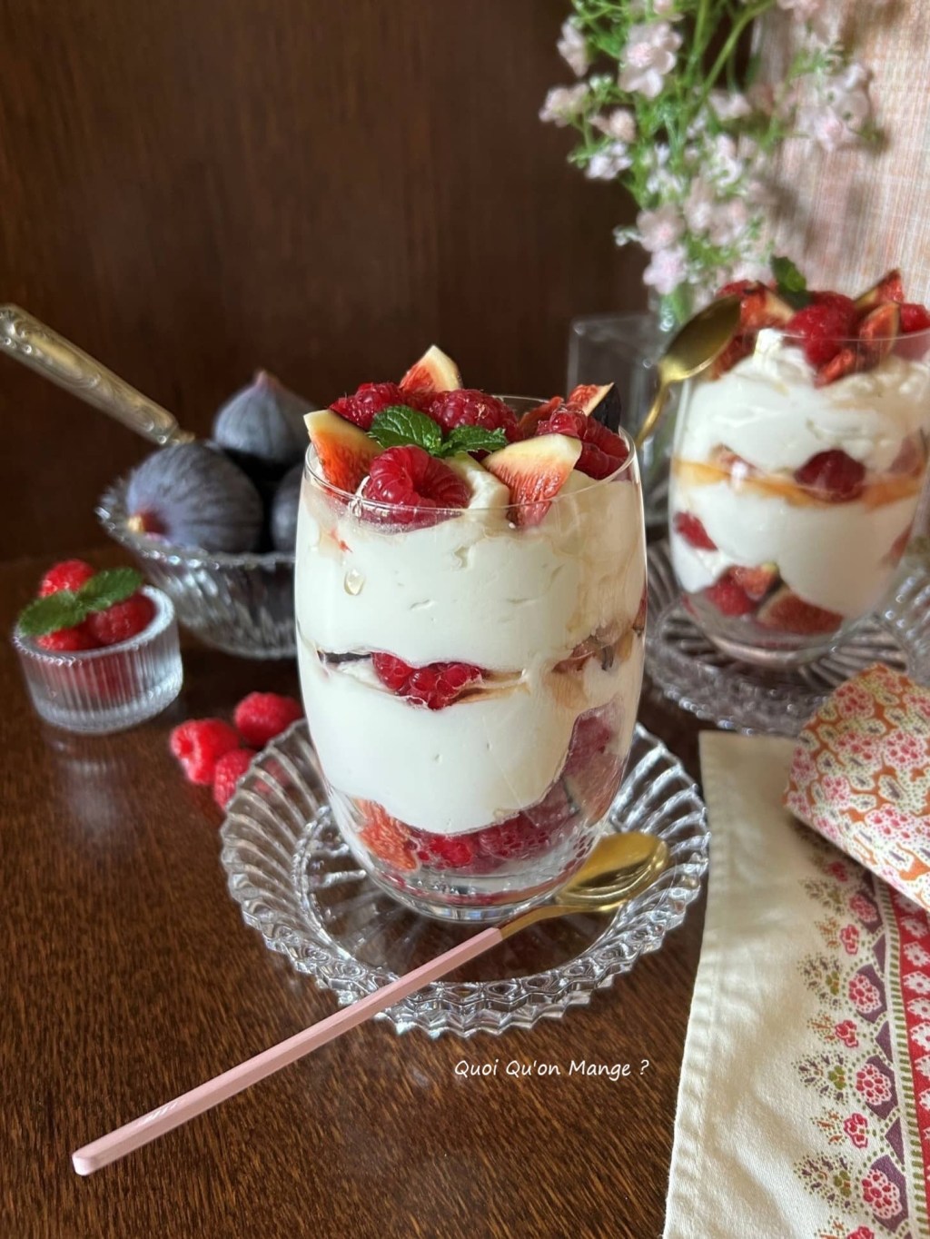 Verrines Mousse de Yaourt Grec – Figues et Framboises | Dessert express&nbsp;gourmand