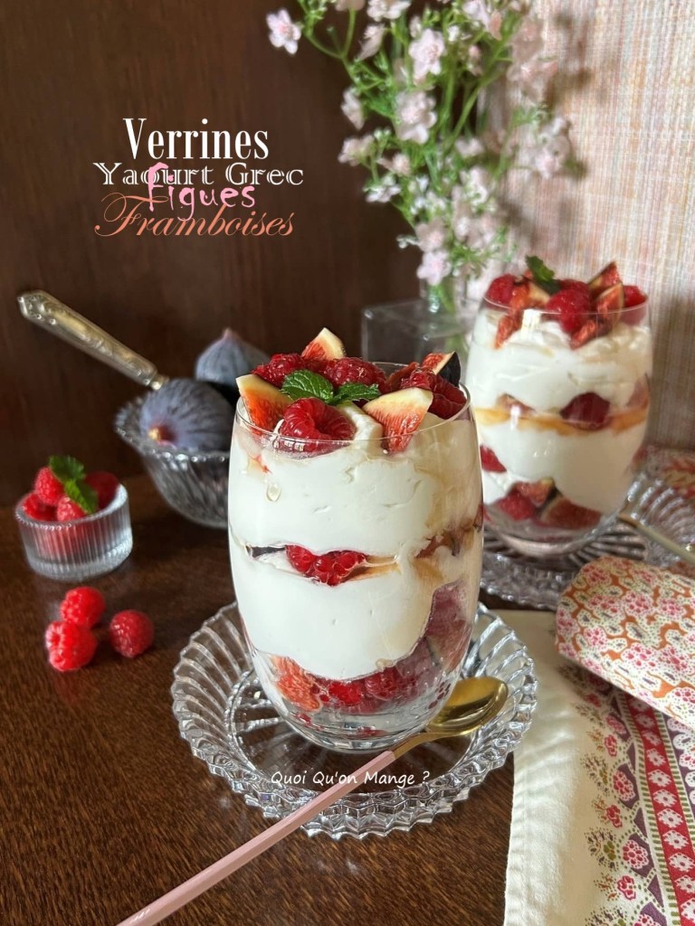 Verrines Mousse de Yaourt Grec - Figues & Framboises